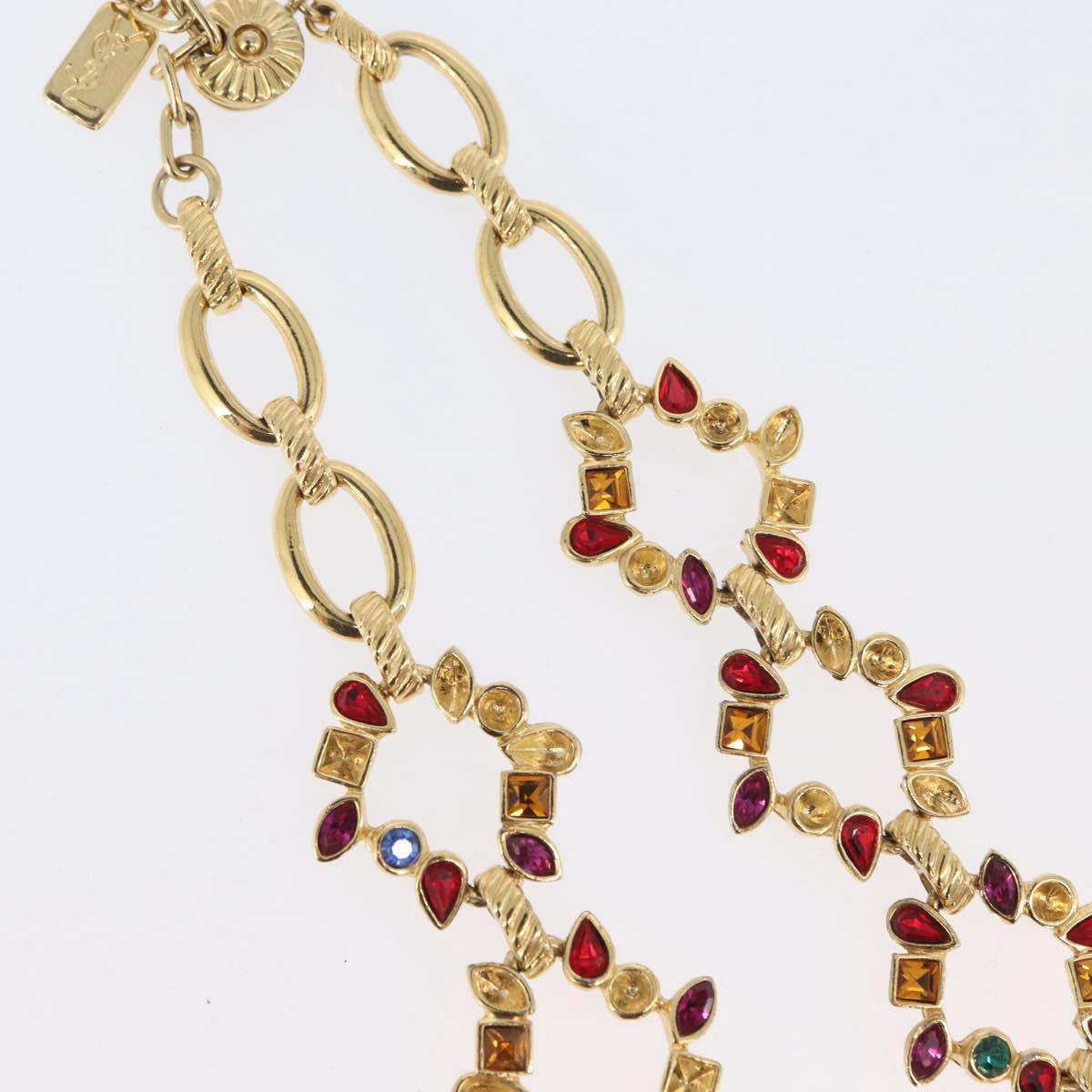 SAINT LAURENT Necklace metal Gold Tone Auth LNZ864