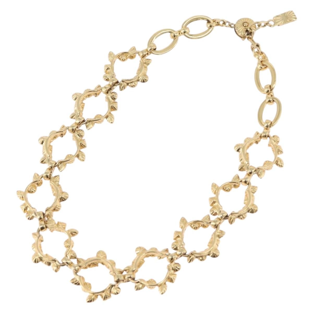 SAINT LAURENT Necklace metal Gold Tone Auth LNZ864
