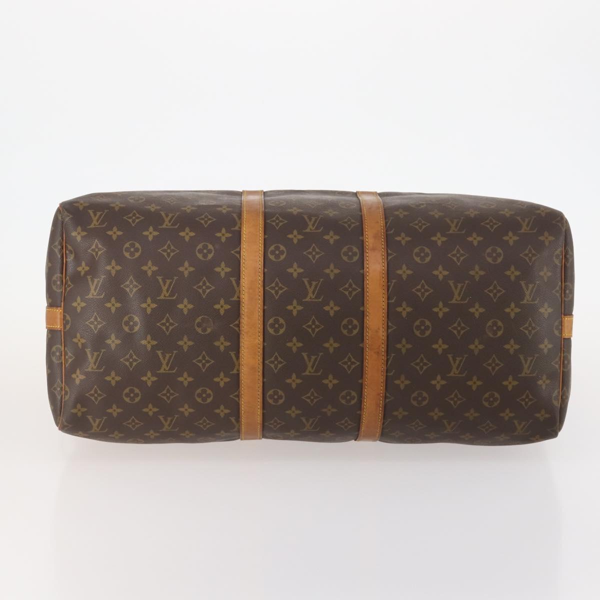 LOUIS VUITTON Monogram Keepall Bandouliere 55 Boston Bag M41414 LV Auth LNZ866