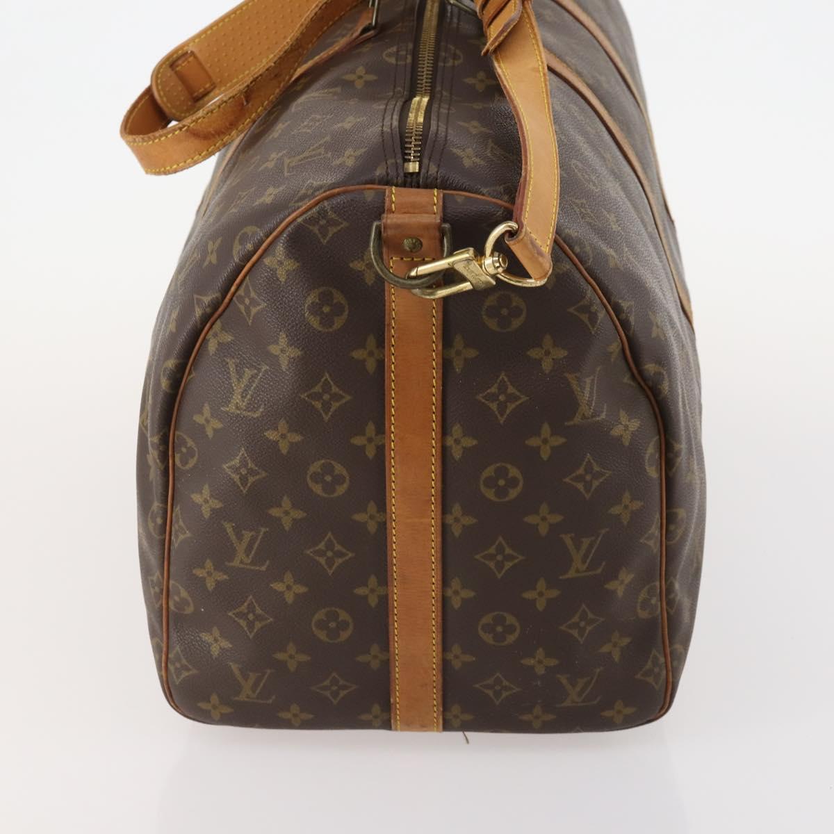 LOUIS VUITTON Monogram Keepall Bandouliere 55 Boston Bag M41414 LV Auth LNZ866