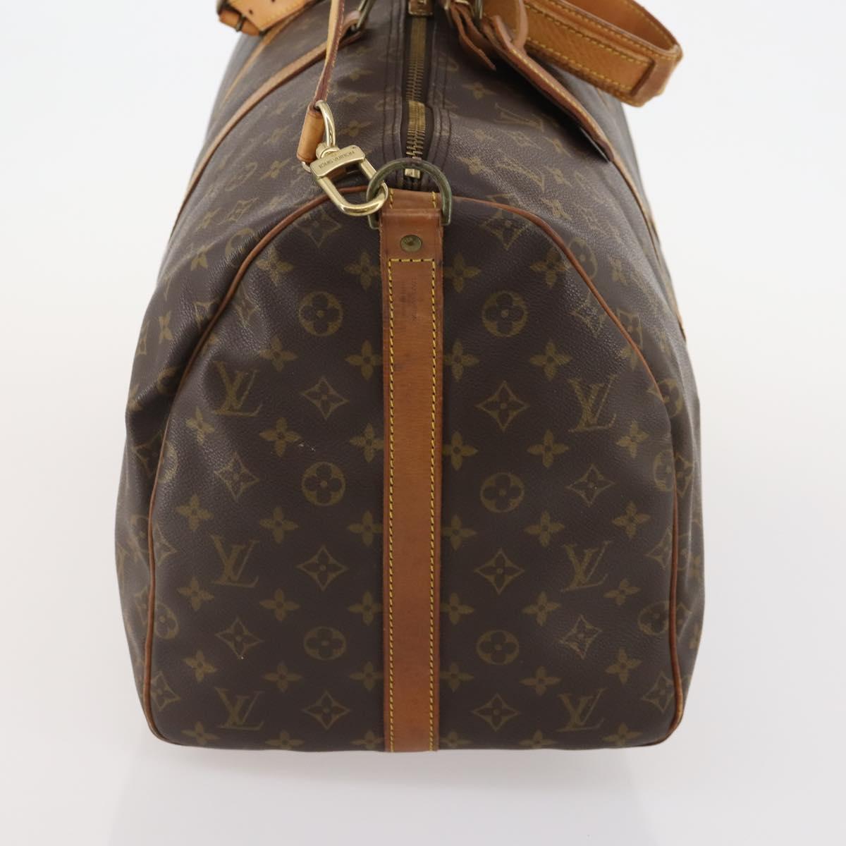 LOUIS VUITTON Monogram Keepall Bandouliere 55 Boston Bag M41414 LV Auth LNZ866