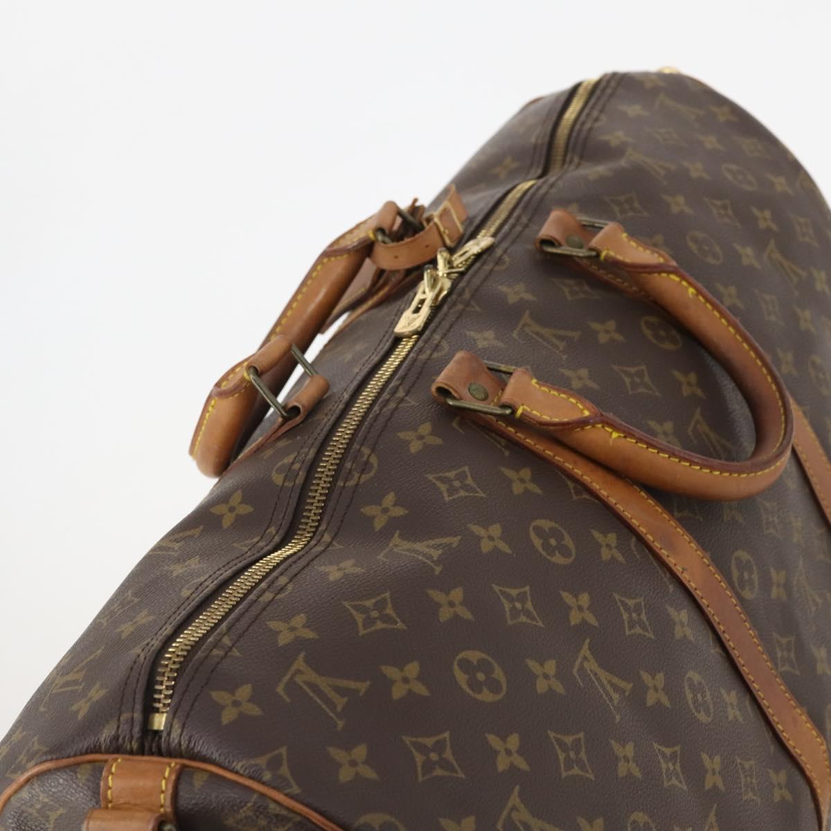 LOUIS VUITTON Monogram Keepall Bandouliere 55 Boston Bag M41414 LV Auth LNZ866