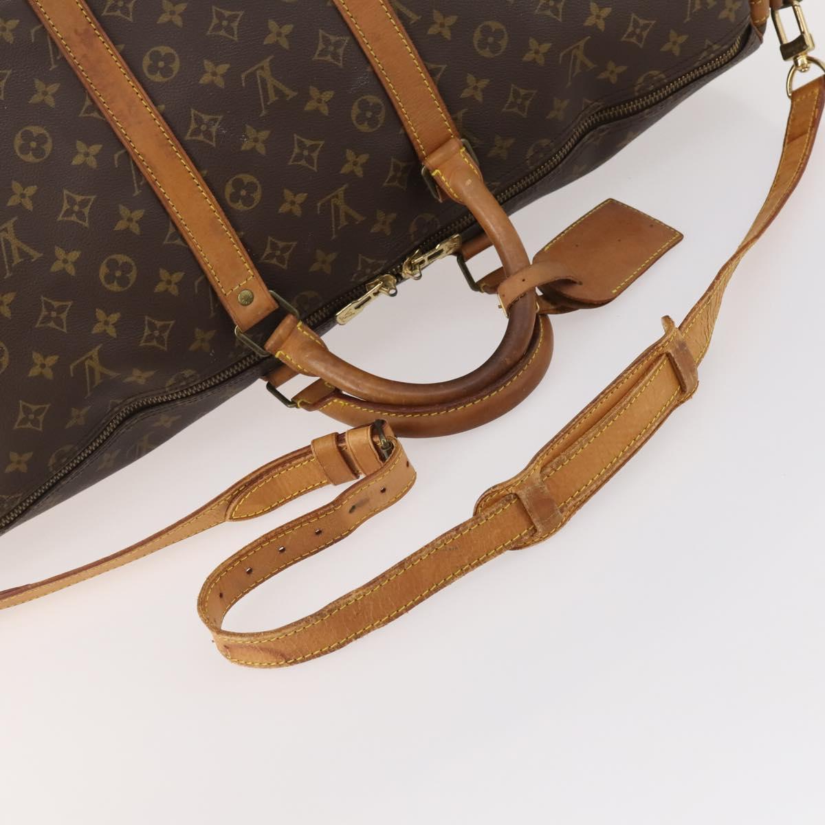 LOUIS VUITTON Monogram Keepall Bandouliere 55 Boston Bag M41414 LV Auth LNZ866