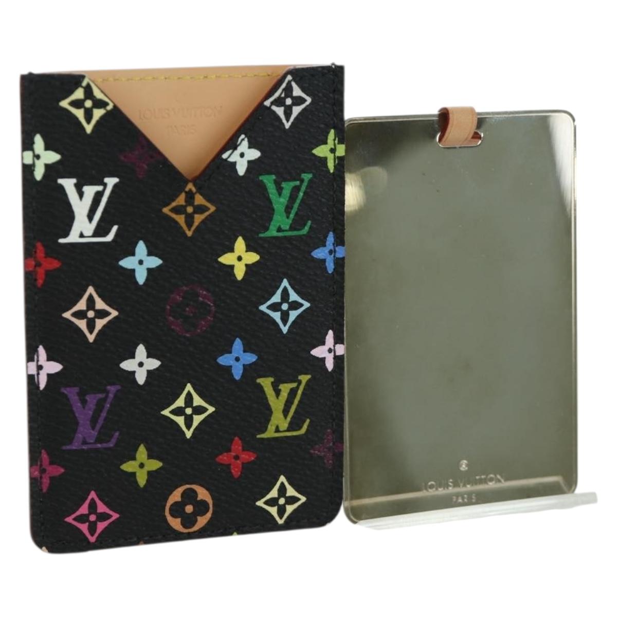 LOUIS VUITTON Monogram Multicolor Etui Hand Mirror Black M92650 LV Auth LNZ876A