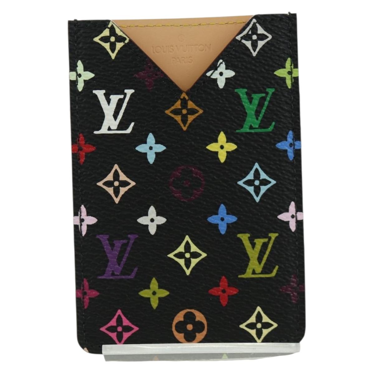 LOUIS VUITTON Monogram Multicolor Etui Hand Mirror Black M92650 LV Auth LNZ876A