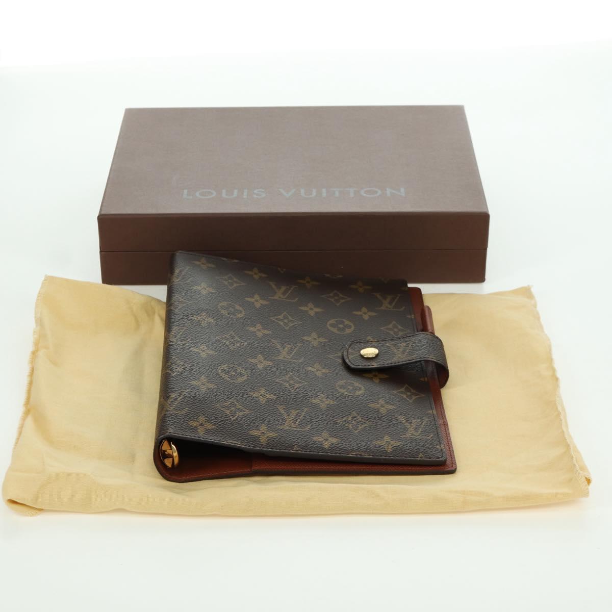 LOUIS VUITTON Monogram Agenda GM Day Planner Cover R20006 LV Auth LNZ878V
