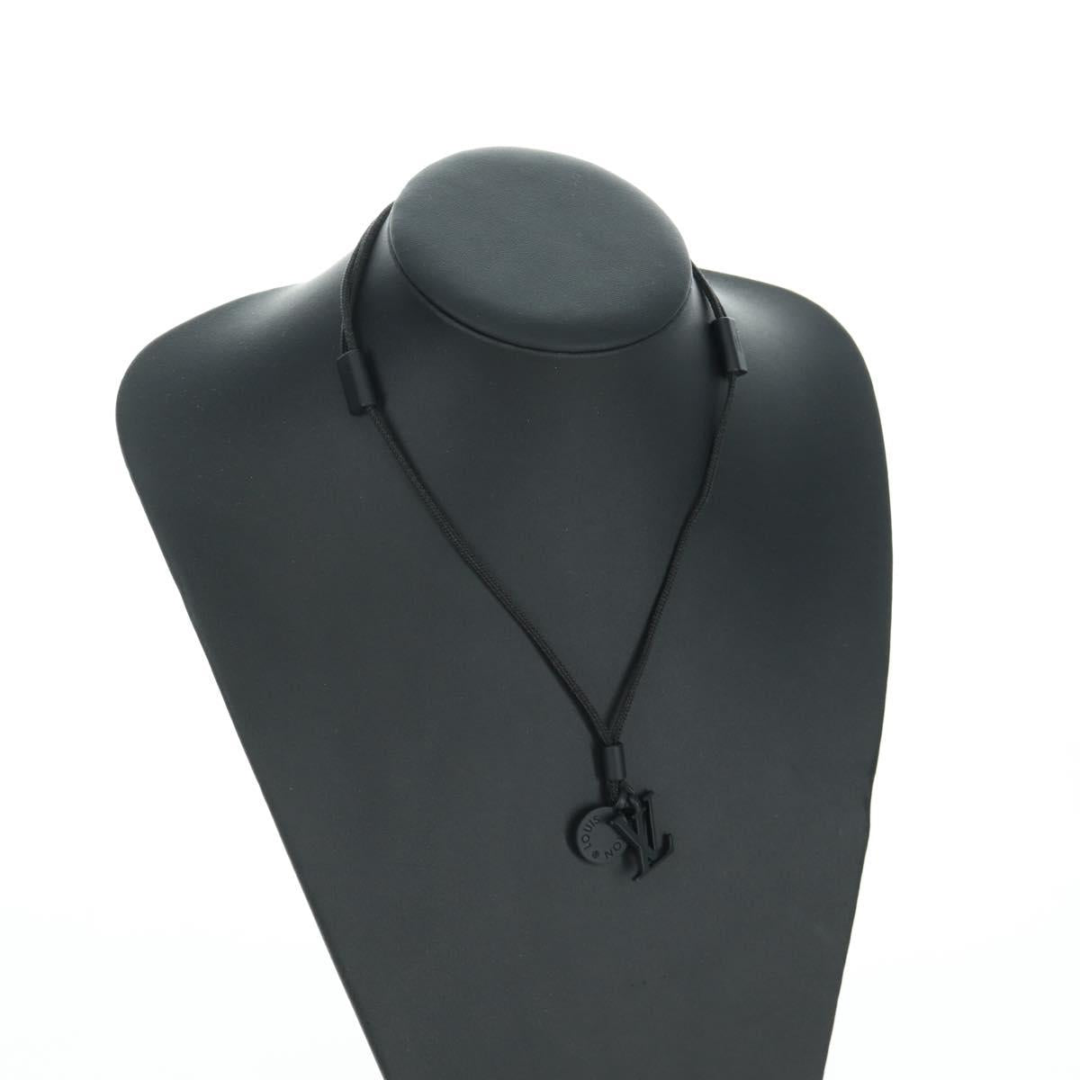 LOUIS VUITTON Collier Charms On The Go Necklace Black M63647 LV Auth LNZ880M