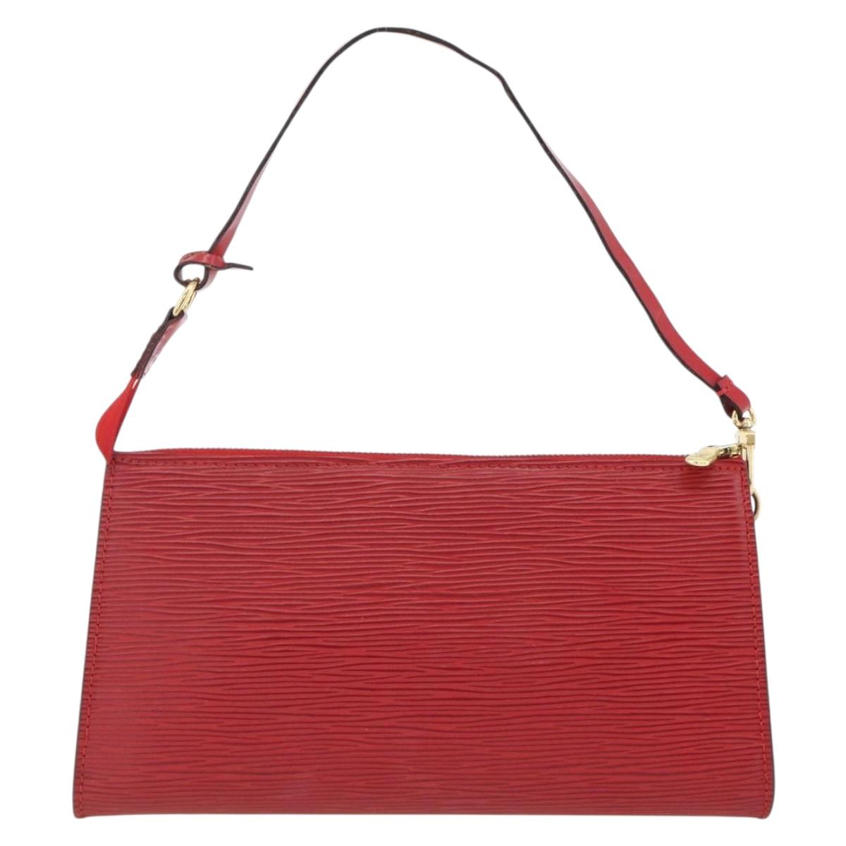 LOUIS VUITTON Epi Pochette Accessoires Pouch Red M52947 LV Auth LNZ958