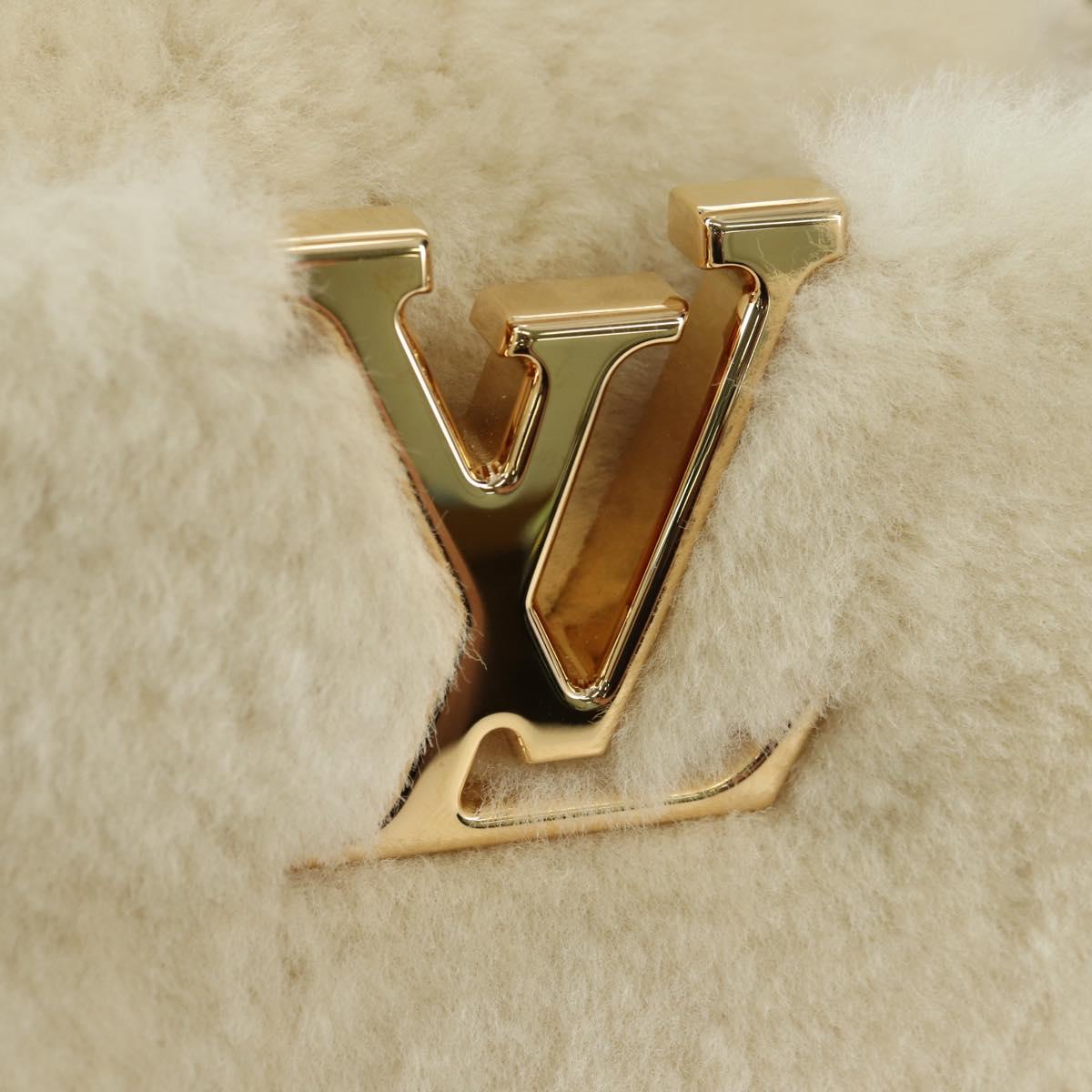 LOUIS VUITTON LV SKI Cozygram Capucines MINI Bag Wool Beige M26324 Auth LNZ969SM