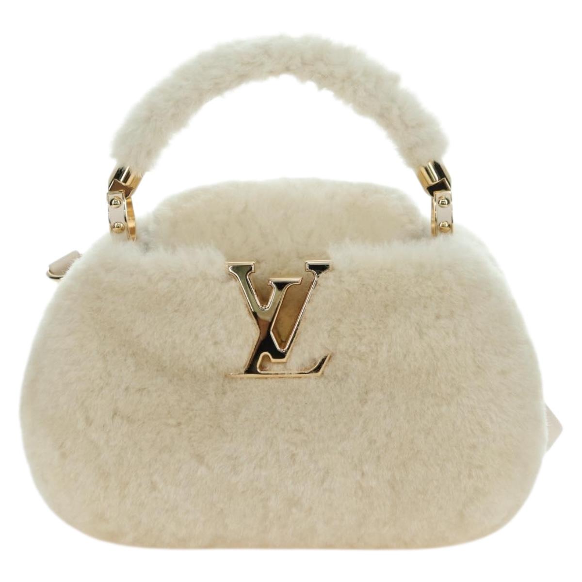 LOUIS VUITTON LV SKI Cozygram Capucines MINI Bag Wool Beige M26324 Auth LNZ969SM