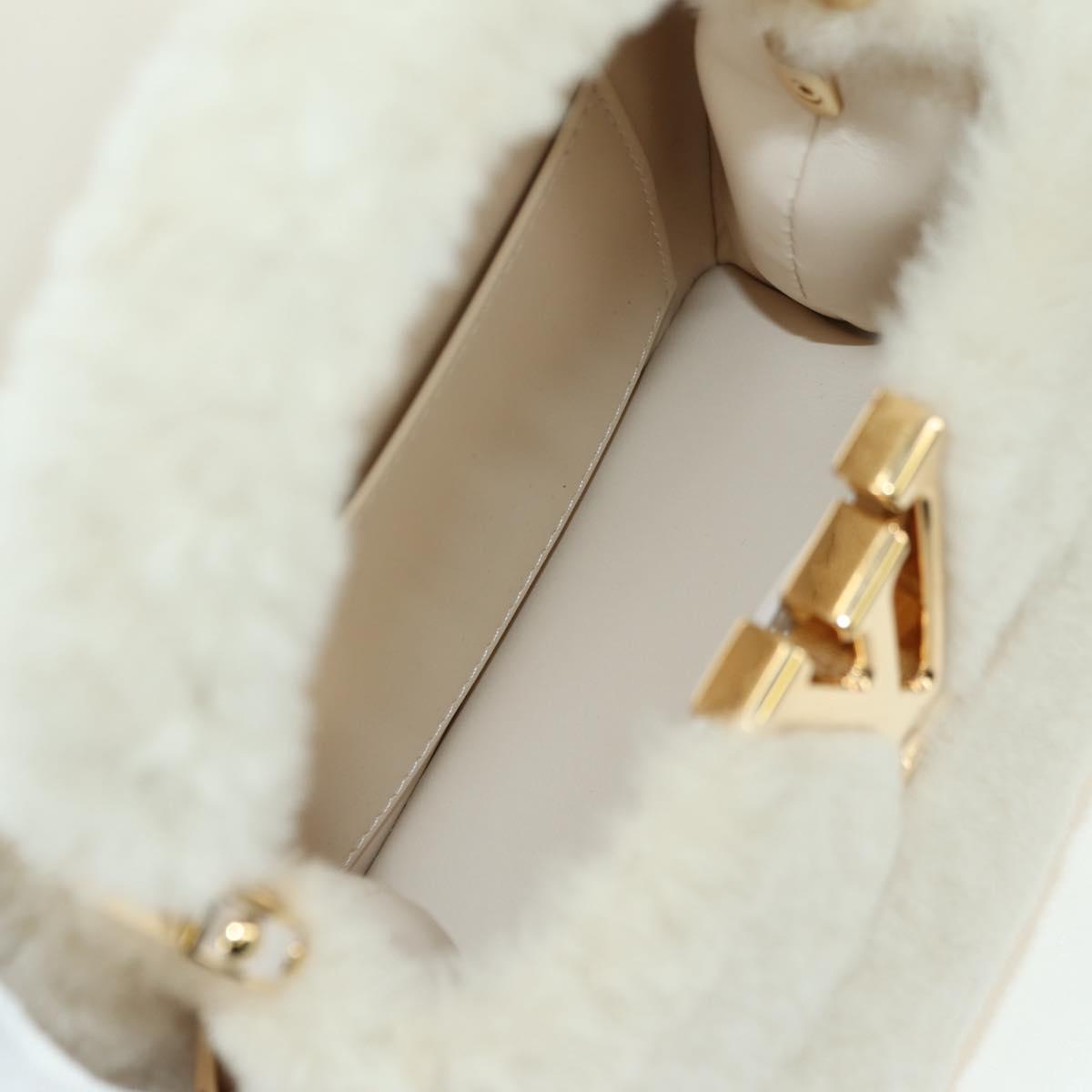 LOUIS VUITTON LV SKI Cozygram Capucines MINI Bag Wool Beige M26324 Auth LNZ969SM