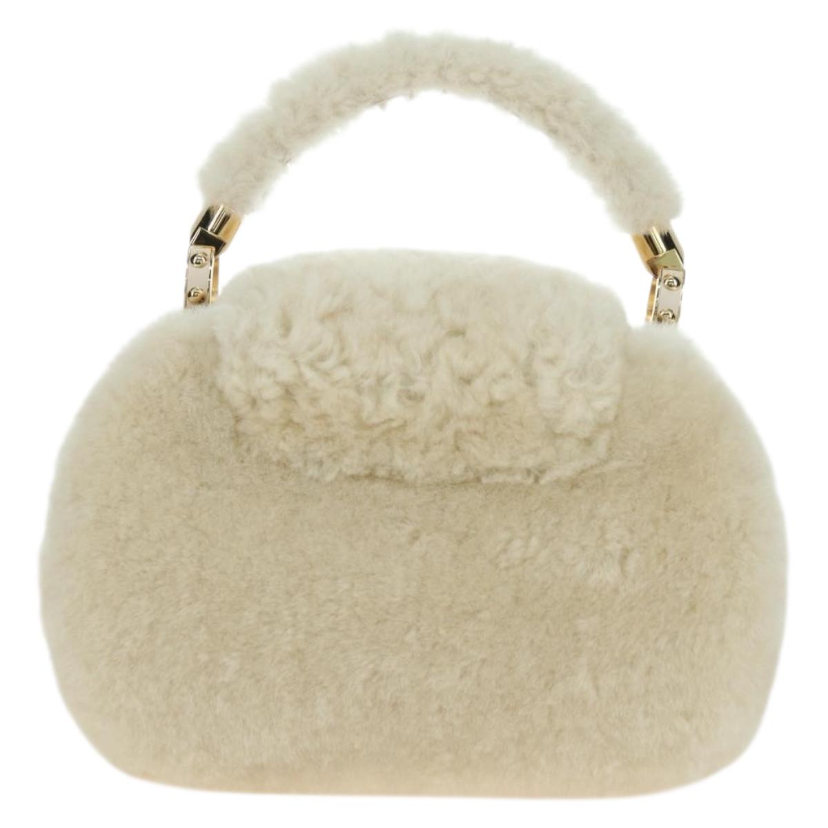 LOUIS VUITTON LV SKI Cozygram Capucines MINI Bag Wool Beige M26324 Auth LNZ969SM
