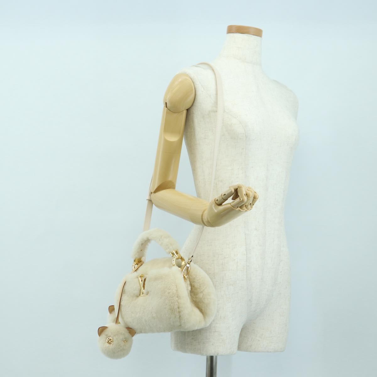 LOUIS VUITTON LV SKI Cozygram Capucines MINI Bag Wool Beige M26324 Auth LNZ969SM