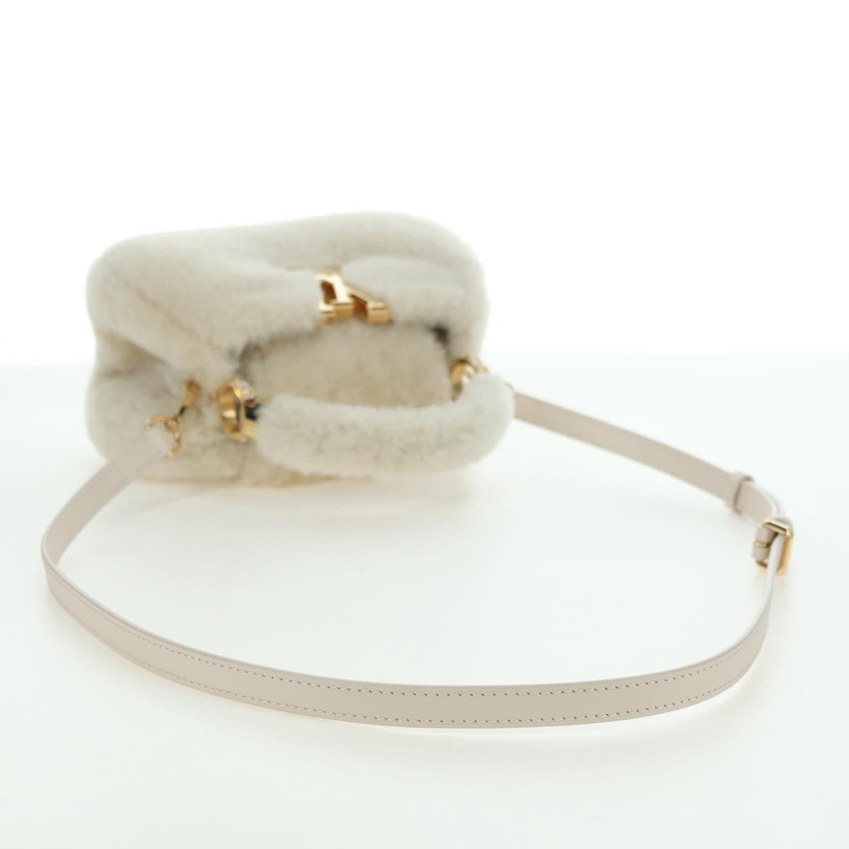 LOUIS VUITTON LV SKI Cozygram Capucines MINI Bag Wool Beige M26324 Auth LNZ969SM