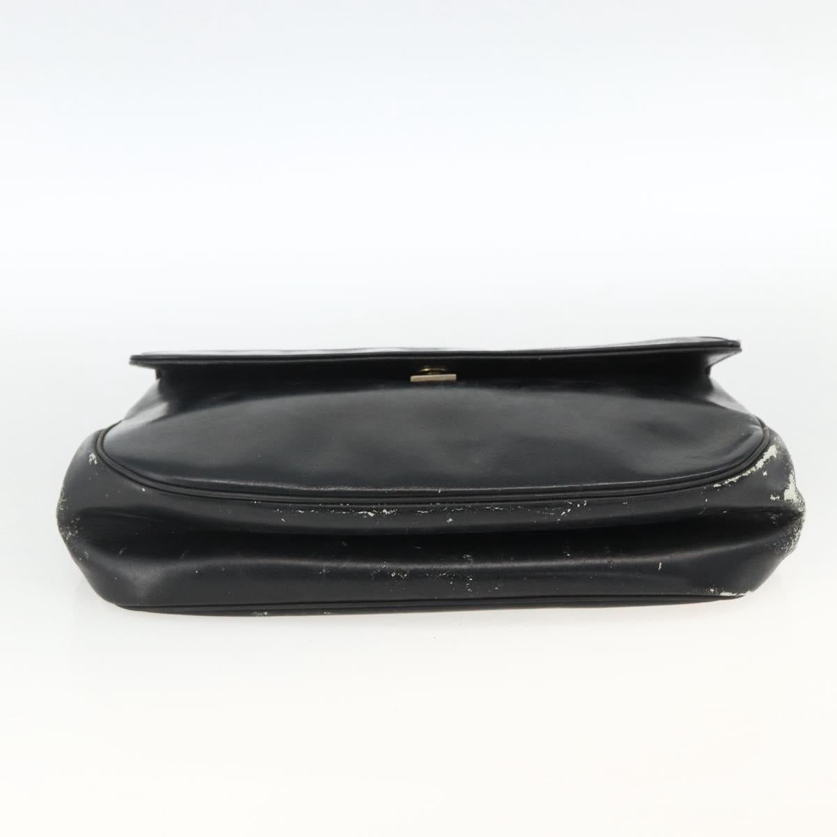 Christian Dior Trotter Canvas Hand Bag Leather Black Gold Auth LNZ970