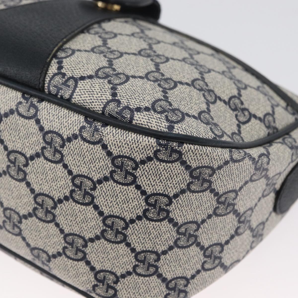 GUCCI GG Supreme Sherry Line Shoulder Bag PVC Navy Gold 89 02 032 Auth LNZ978