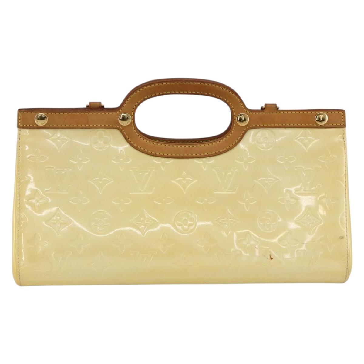 LOUIS VUITTON Monogram Vernis Roxbury Drive Bag 2Way Perle M91374 Auth LNZ982