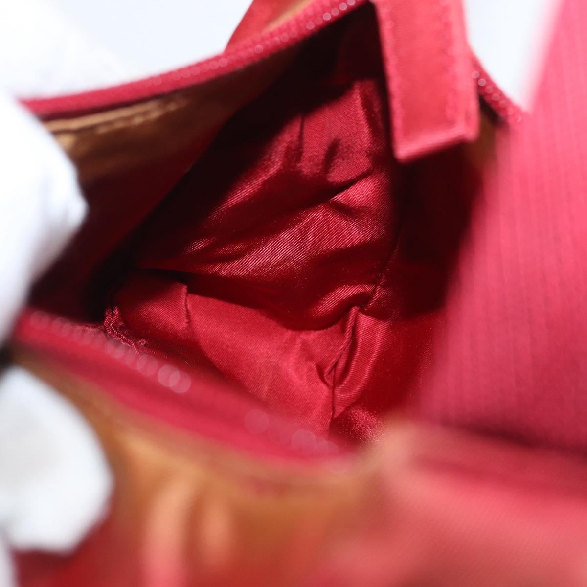 PRADA Hand Bag Nylon Red Silver Auth LNZ983