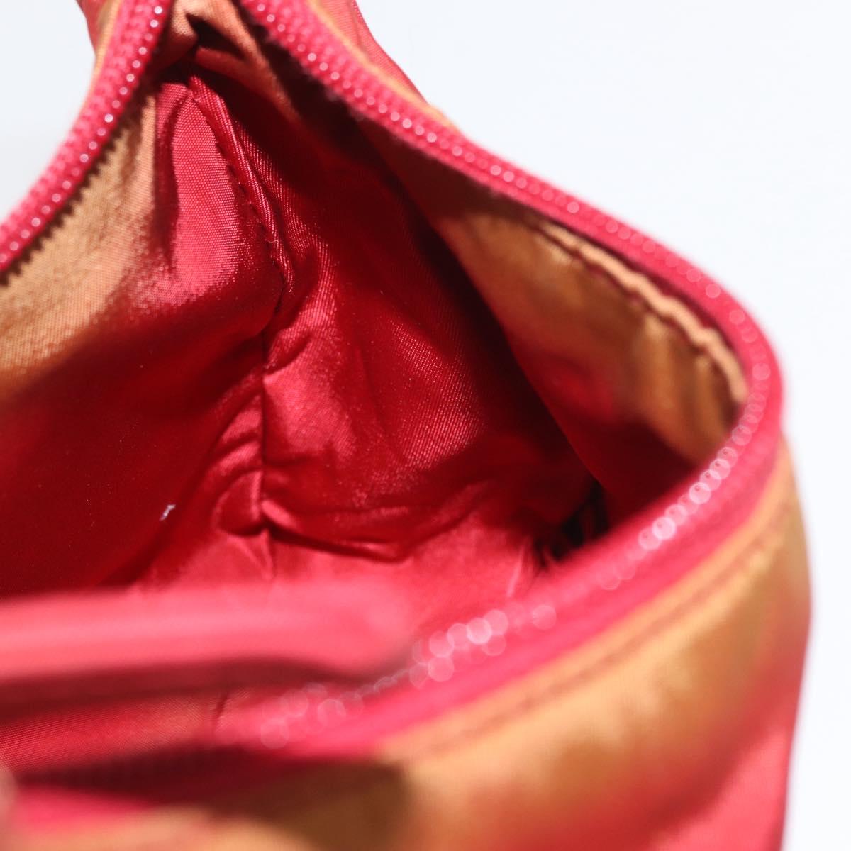 PRADA Hand Bag Nylon Red Silver Auth LNZ983