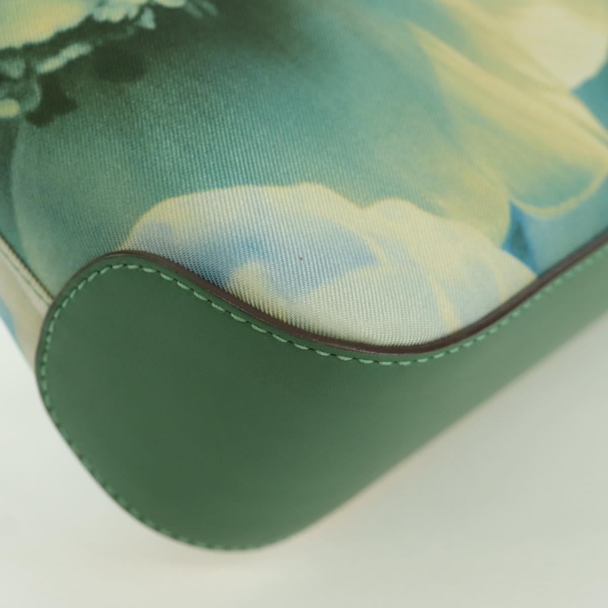Salvatore Ferragamo Gancini Shoulder Bag Leather Green Gold Auth LNZ984A