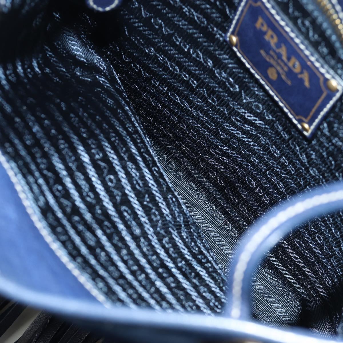 PRADA Shoulder Bag Nylon Navy Gold Auth LNZ987A