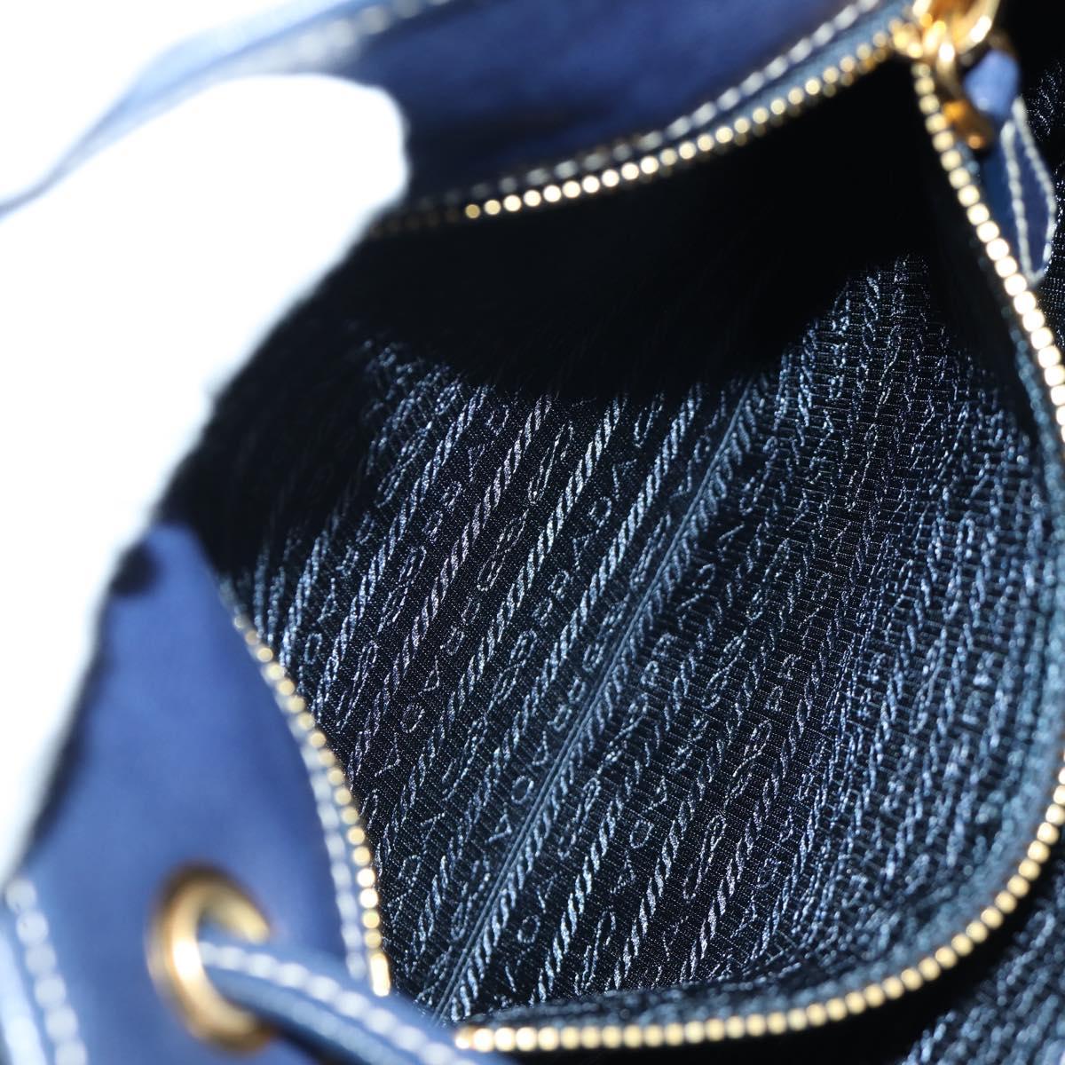 PRADA Shoulder Bag Nylon Navy Gold Auth LNZ987A