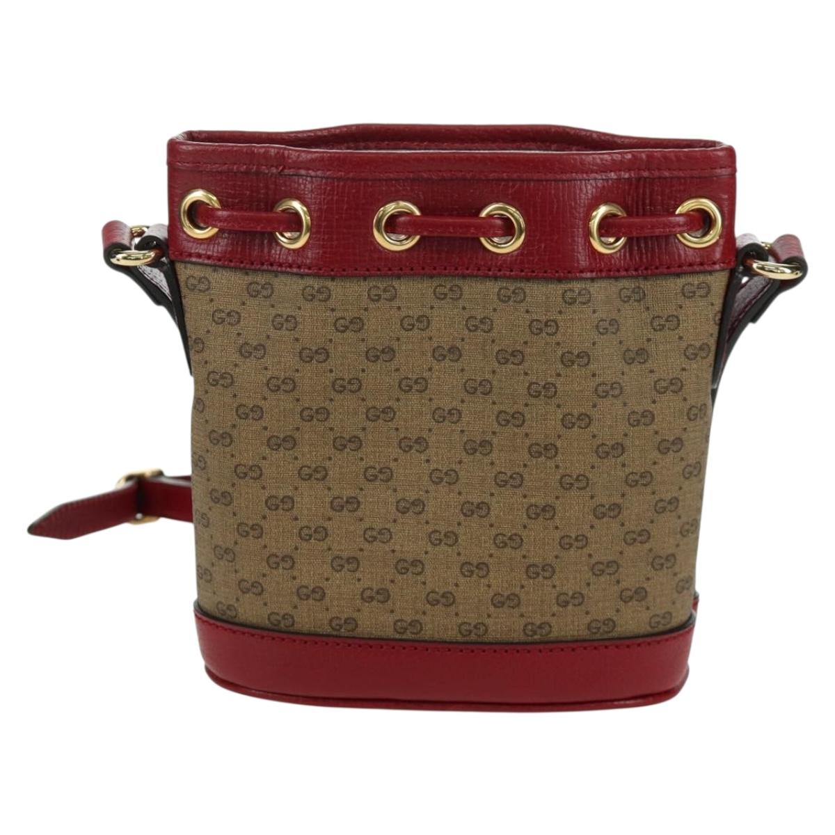 GUCCI Micro GG Supreme Fujiko-Pro Bag PVC Beige Gold 647801 Auth LNZ989SAM
