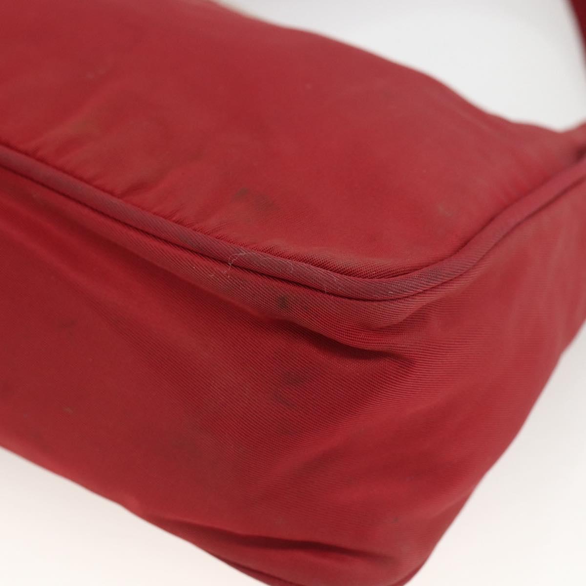 PRADA Hand Bag Nylon Red Silver Auth LNZ991