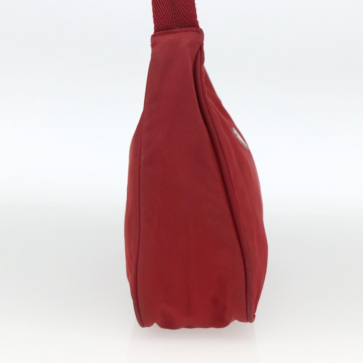 PRADA Hand Bag Nylon Red Silver Auth LNZ991