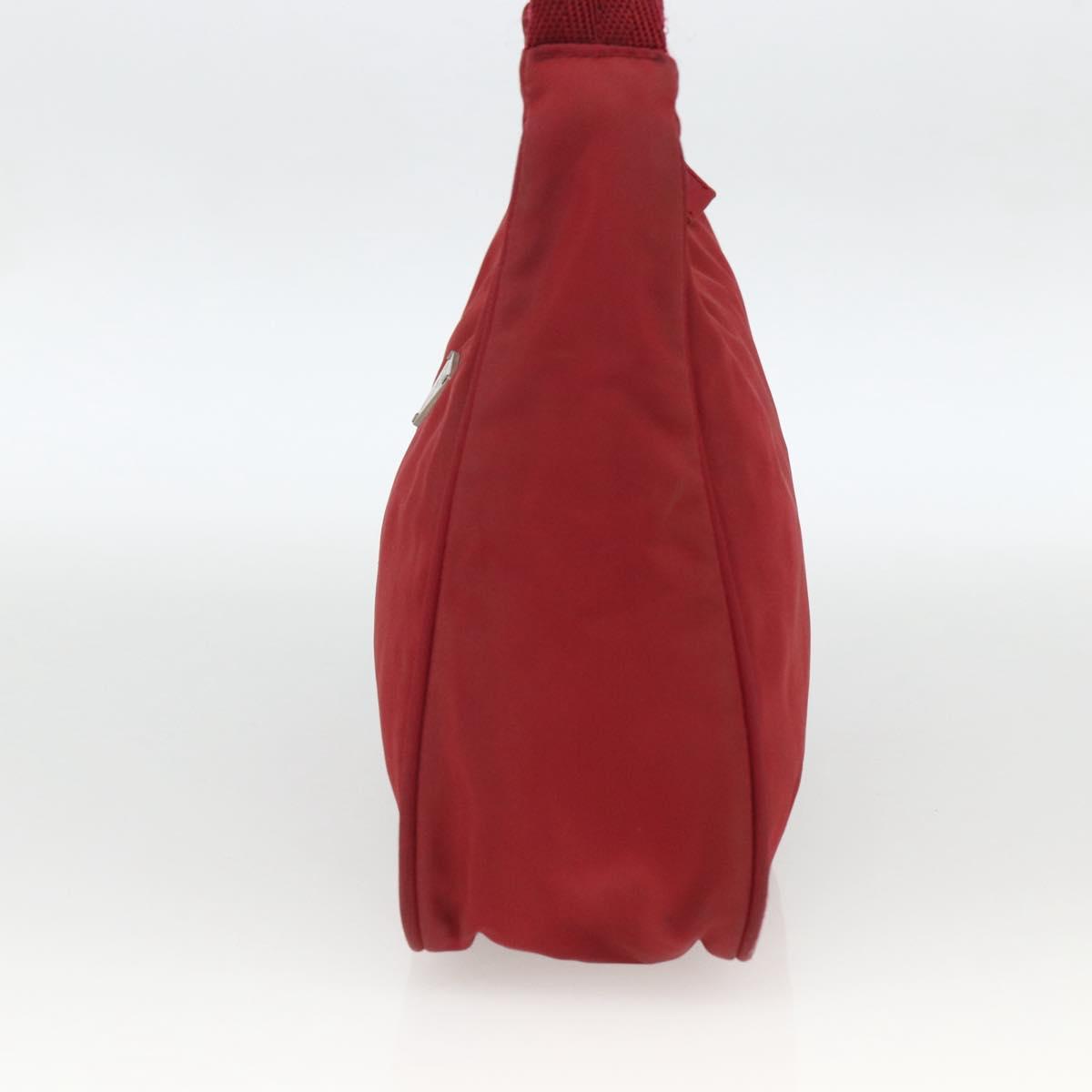 PRADA Hand Bag Nylon Red Silver Auth LNZ991