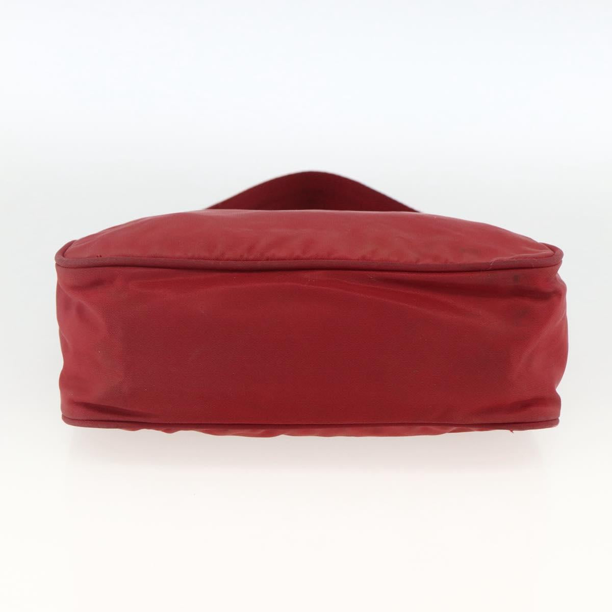PRADA Hand Bag Nylon Red Silver Auth LNZ991