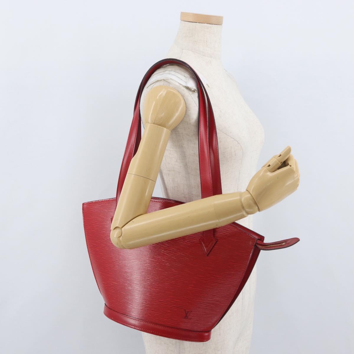 LOUIS VUITTON Epi Saint Jacques Poignees Long Hand Bag Red M52337 Auth LNZ996