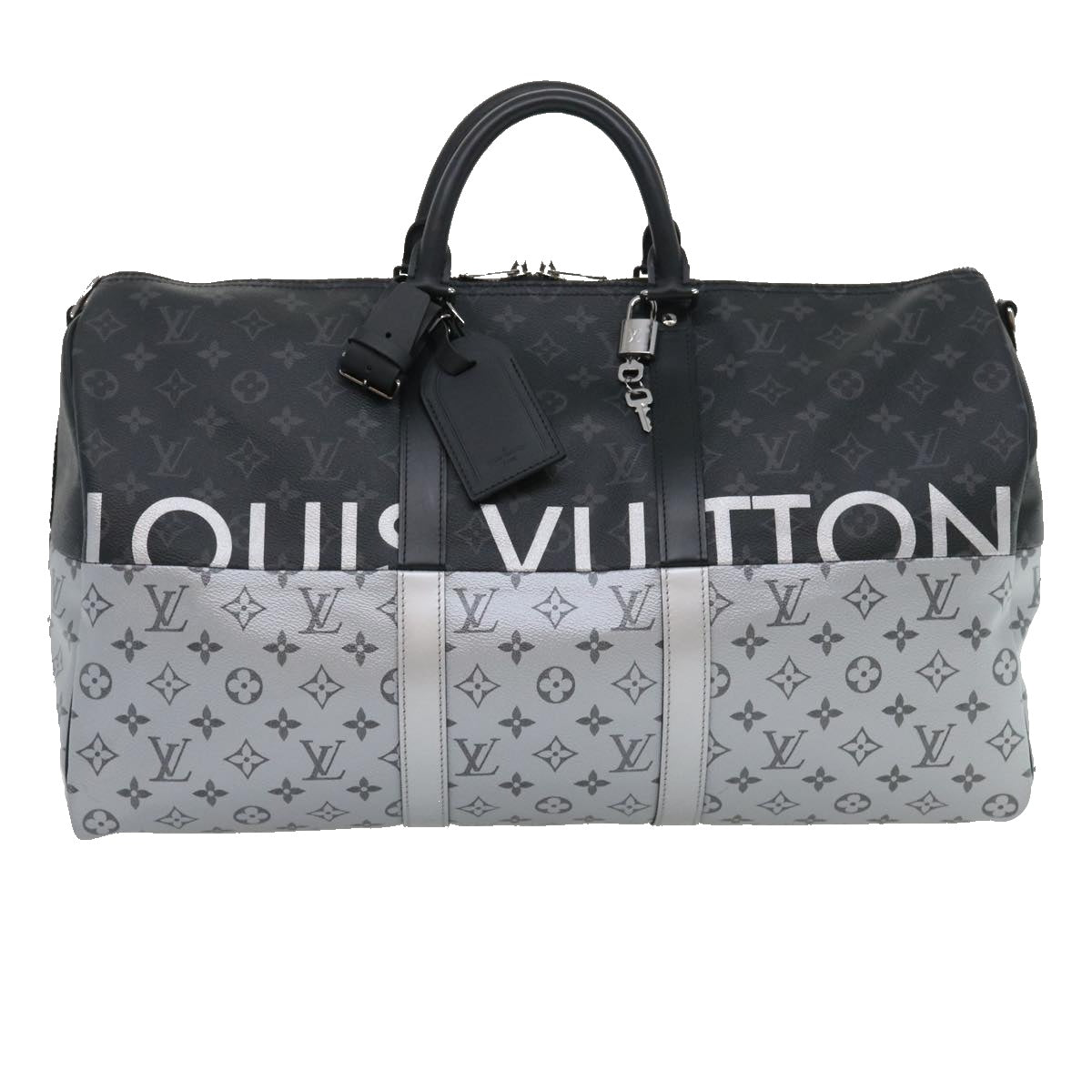 LOUIS VUITTON Eclipse Split Keepall Bandouliere 50 Boston Bag M43817 Auth 67489S