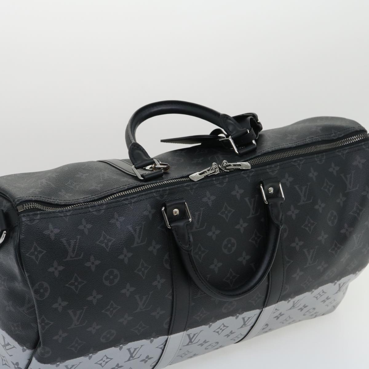 LOUIS VUITTON Eclipse Split Keepall Bandouliere 50 Boston Bag M43817 Auth 67489S