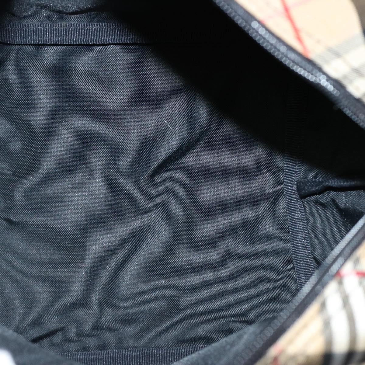 Burberrys Nova Check Blue Label Tote Bag Nylon Brown Auth mr010