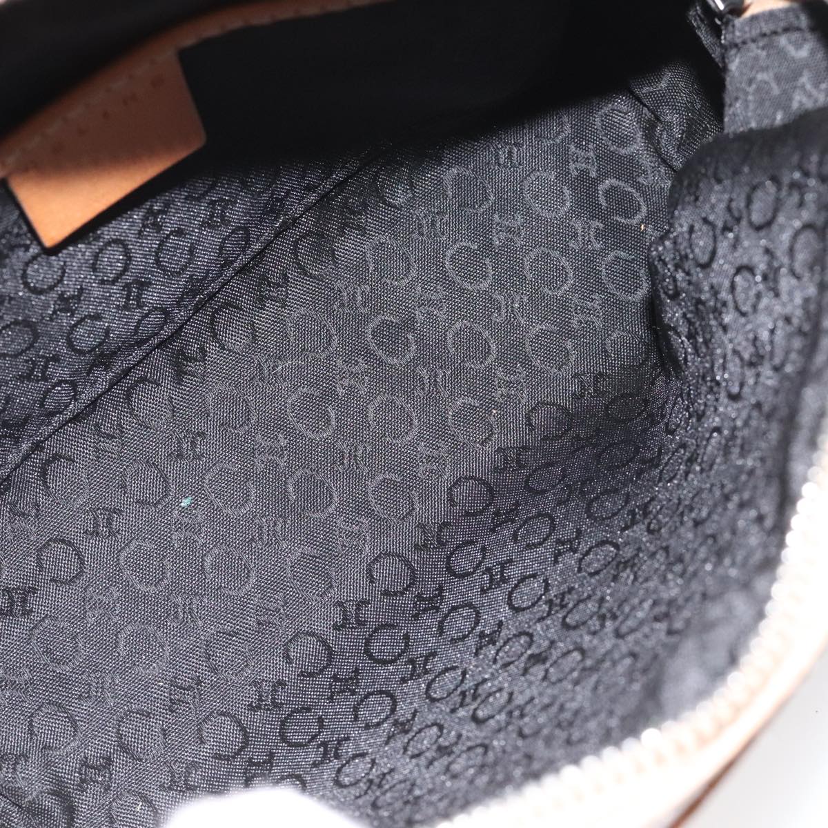 CELINE C Macadam Canvas Hand Bag Suede Leather Black Brown Silver Auth mr1016