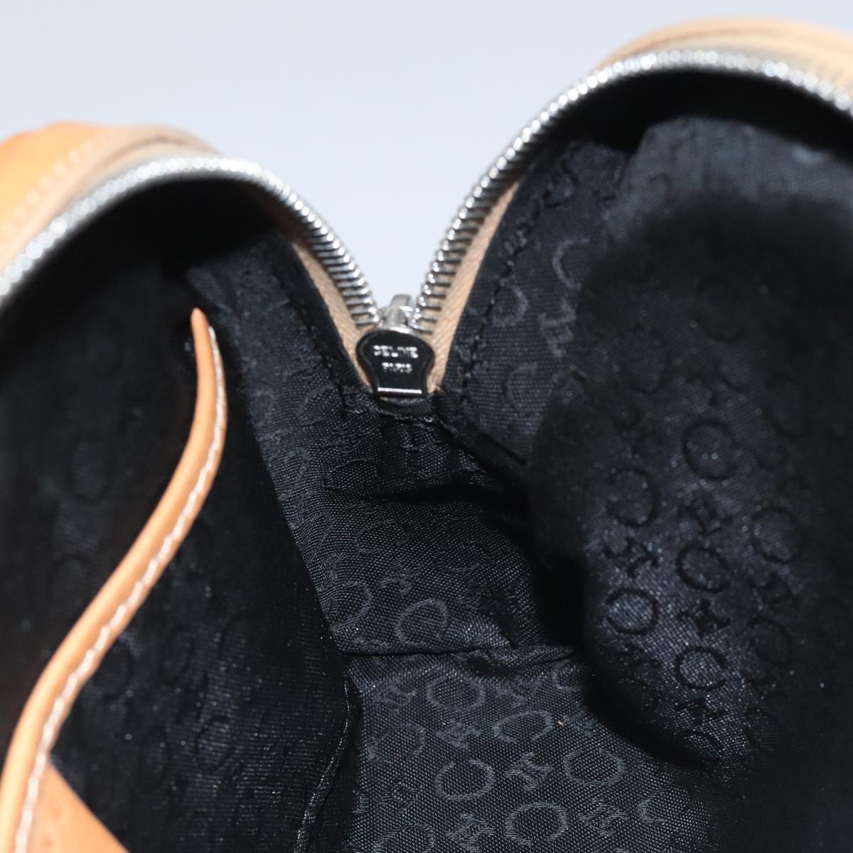 CELINE C Macadam Canvas Hand Bag Suede Leather Black Brown Silver Auth mr1016