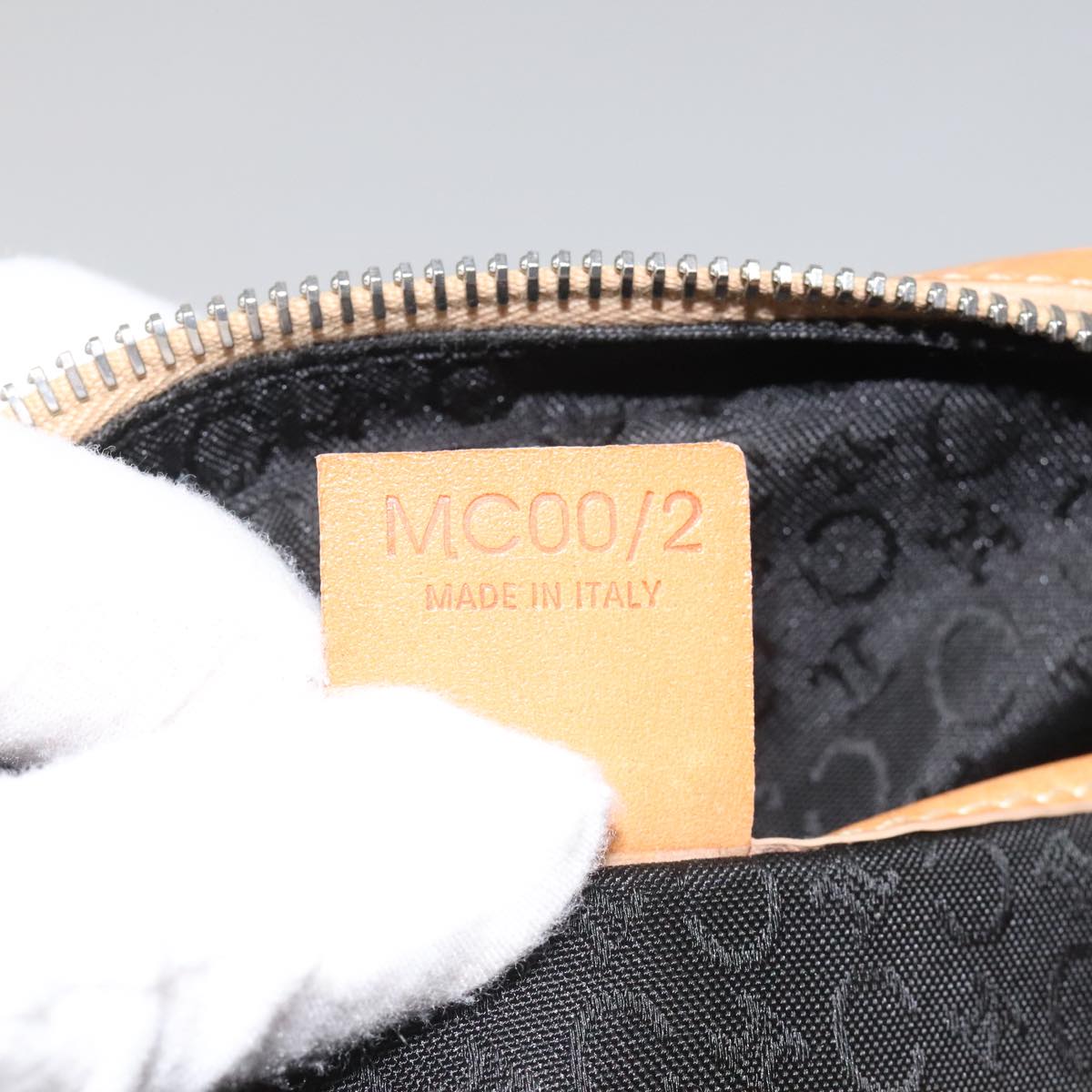 CELINE C Macadam Canvas Hand Bag Suede Leather Black Brown Silver Auth mr1016