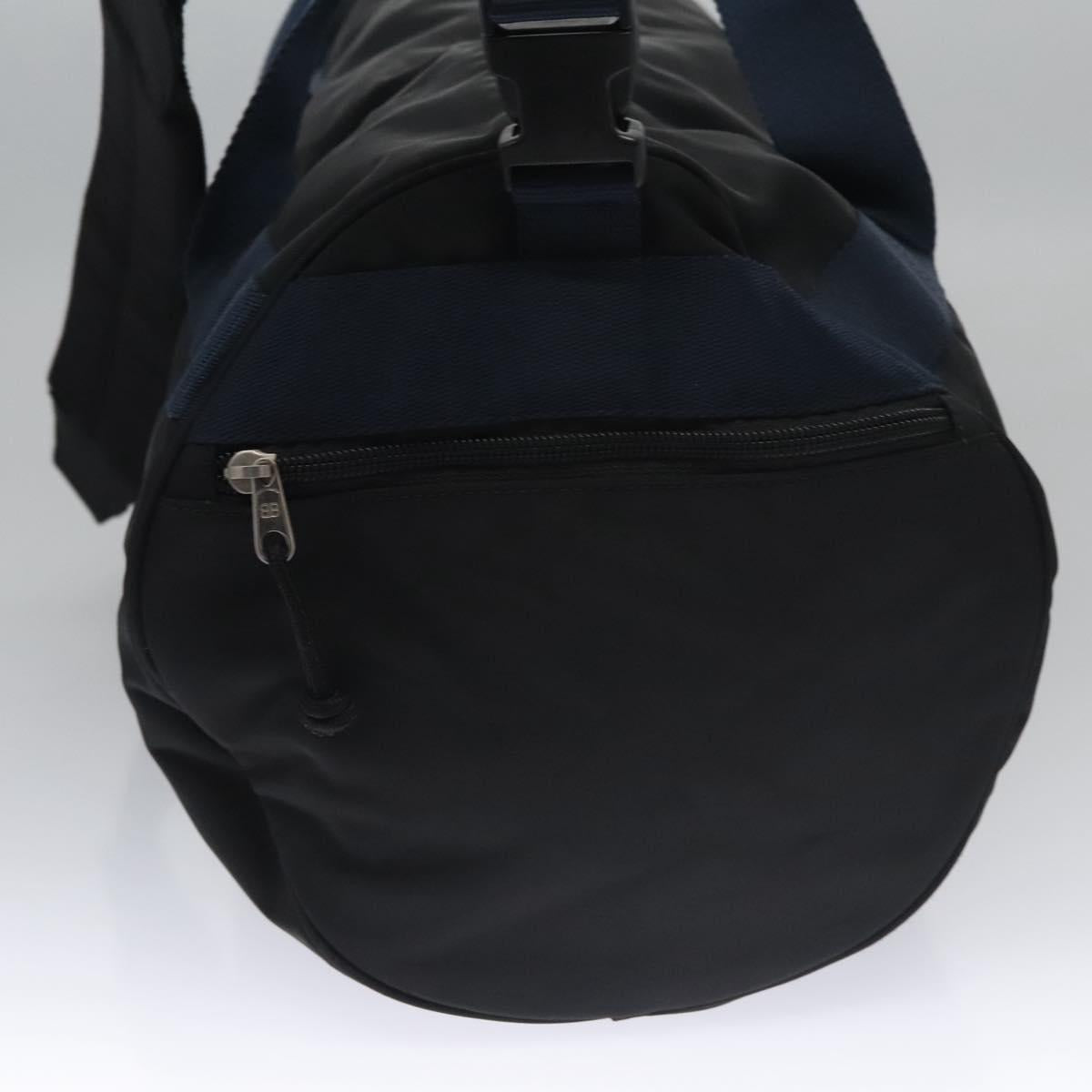 BALENCIAGA Boston Bag Canvas Black Silver Auth mr1018V