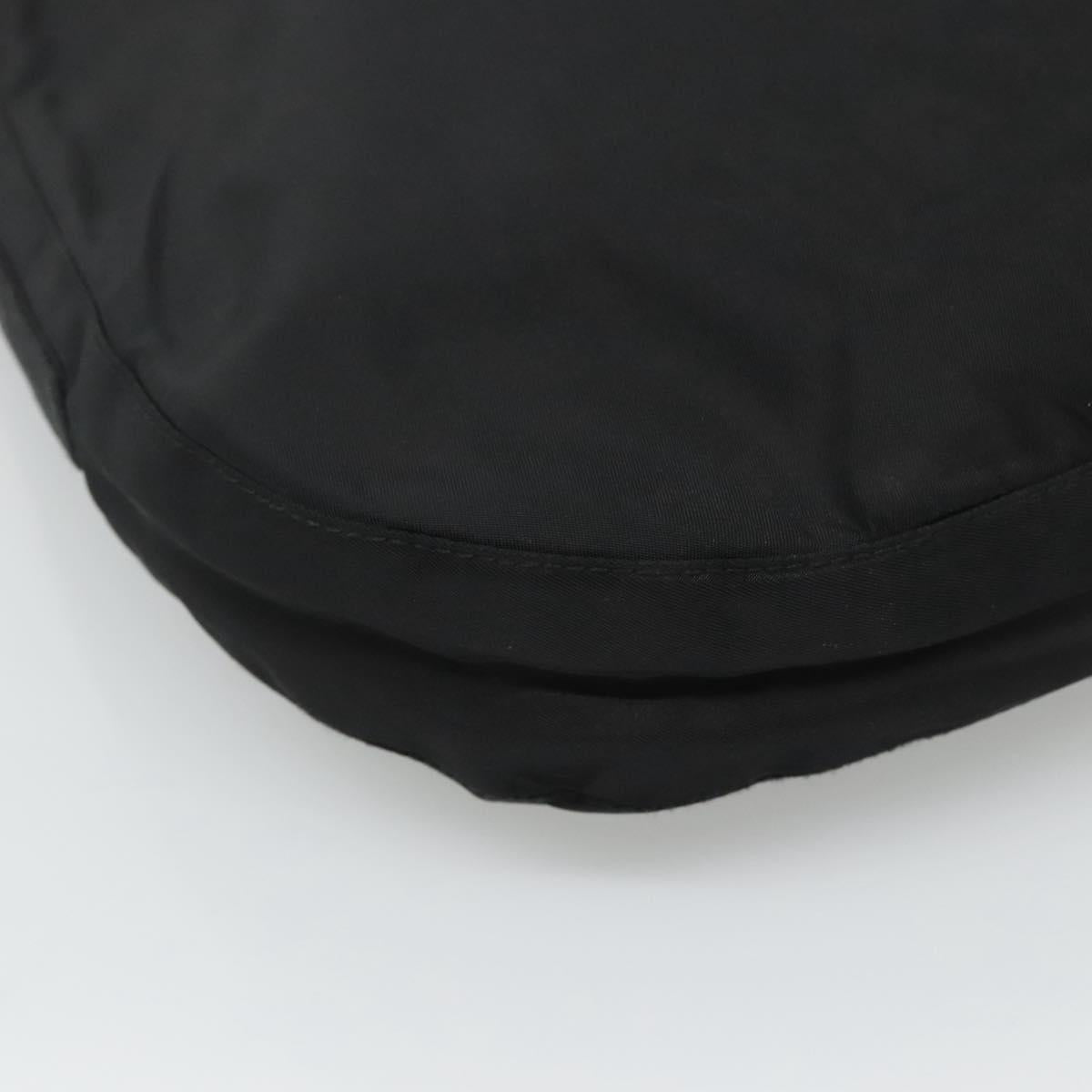 PRADA Chain Shoulder Bag Nylon Plastic Black Silver Auth mr1039