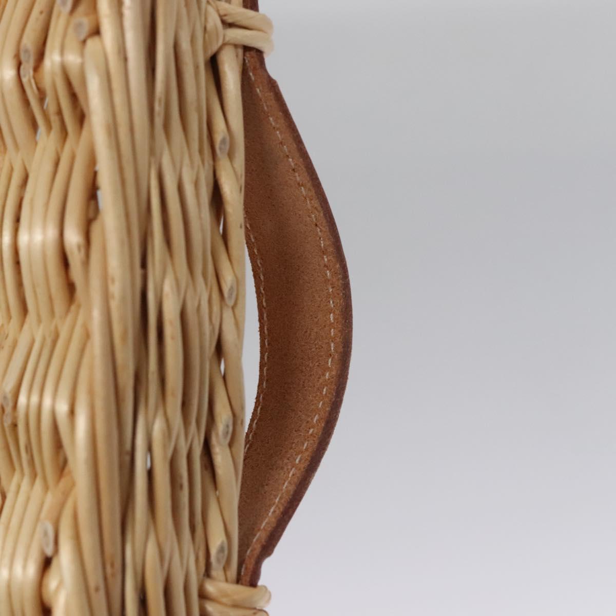 HERMES Wicker Tray Wood Beige Auth mr1065A
