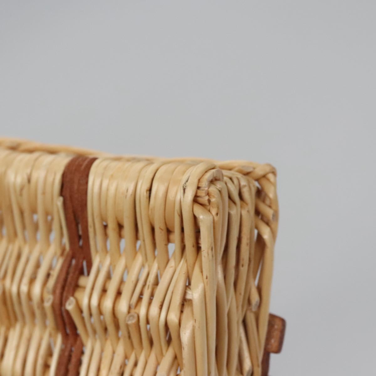 HERMES Wicker Tray Wood Beige Auth mr1065A