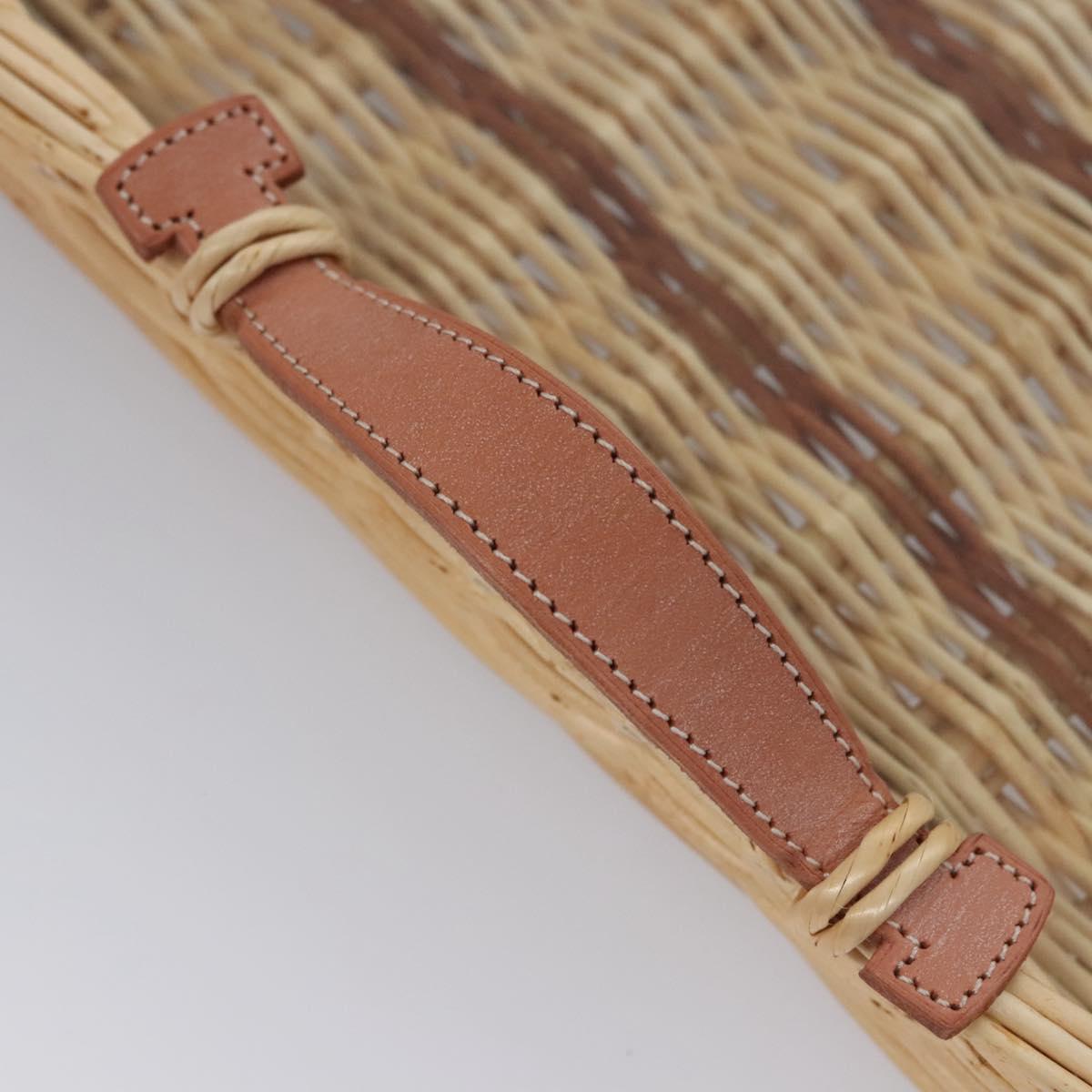 HERMES Wicker Tray Wood Beige Auth mr1065A