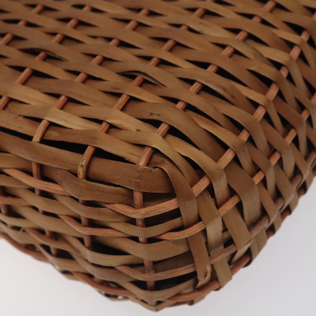 FENDI Straw Hand Bag Raffia Brown Auth mr1096
