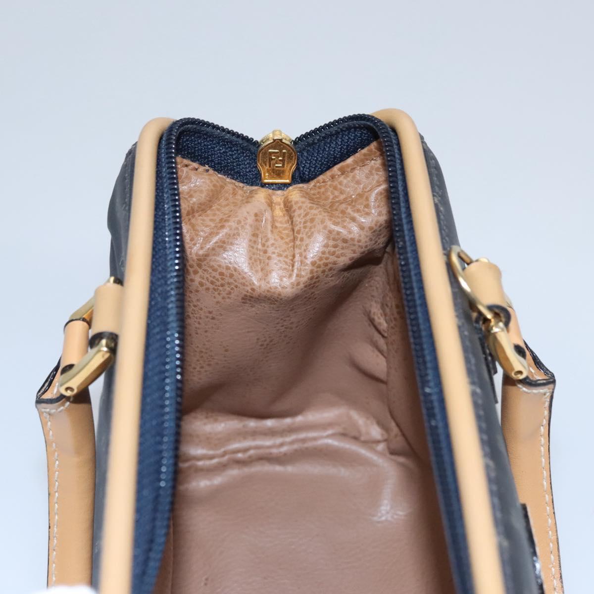 FENDI Hand Bag PVCCanvas 2way Black Auth mr1097