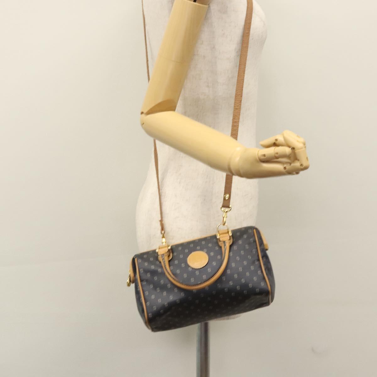 FENDI Hand Bag PVCCanvas 2way Black Auth mr1097