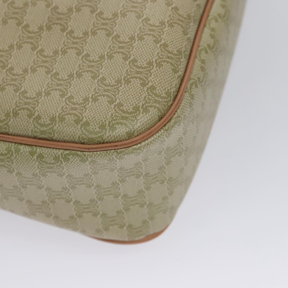 CELINE Macadam Canvas Shoulder Bag Beige Gold Auth mr1099