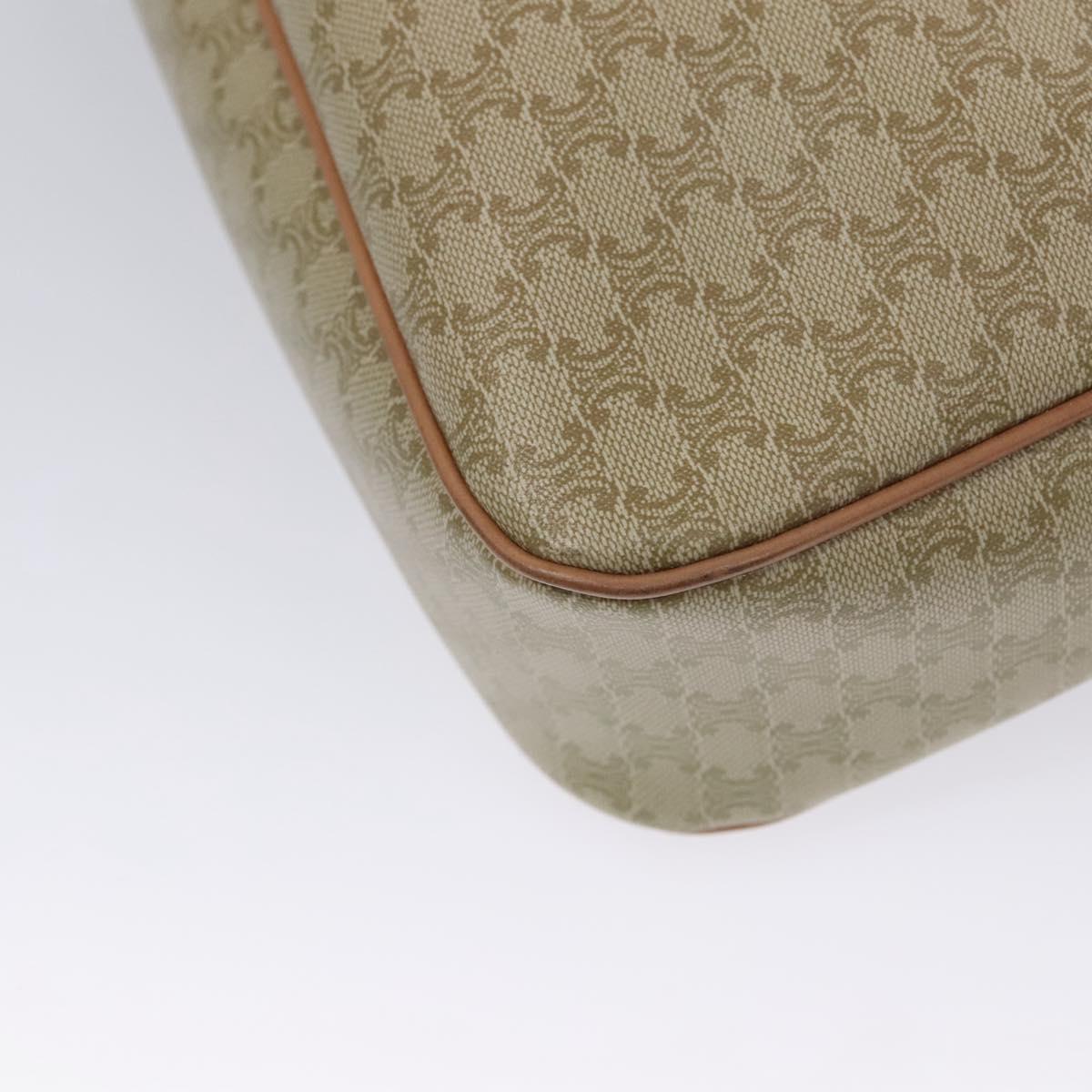 CELINE Macadam Canvas Shoulder Bag Beige Gold Auth mr1099