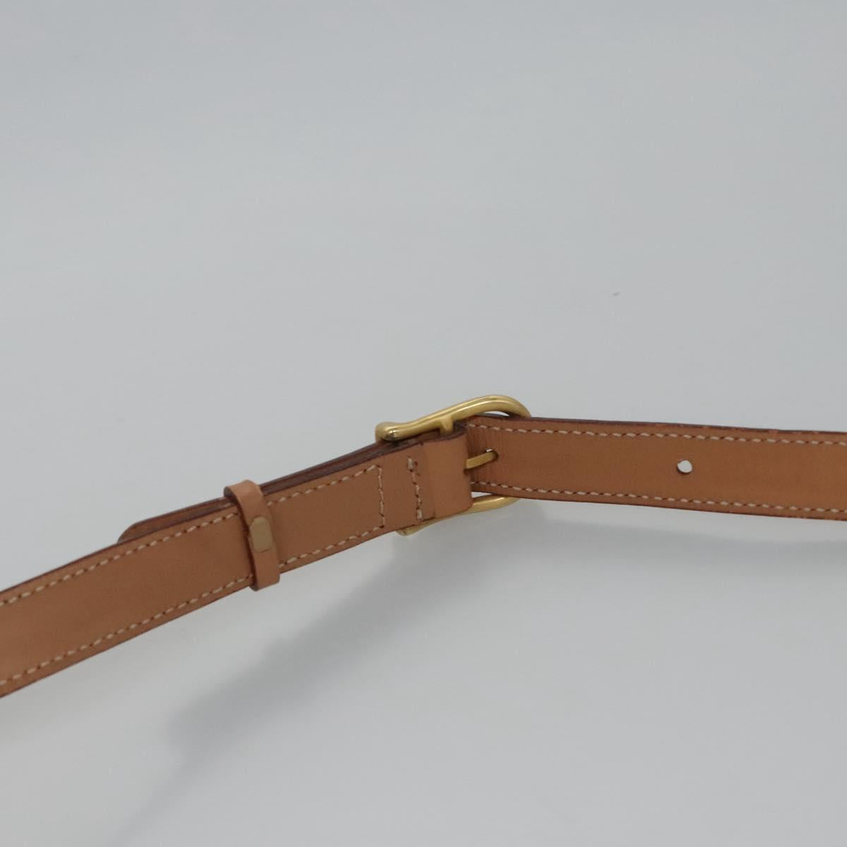 CELINE Macadam Canvas Shoulder Bag Beige Gold Auth mr1099