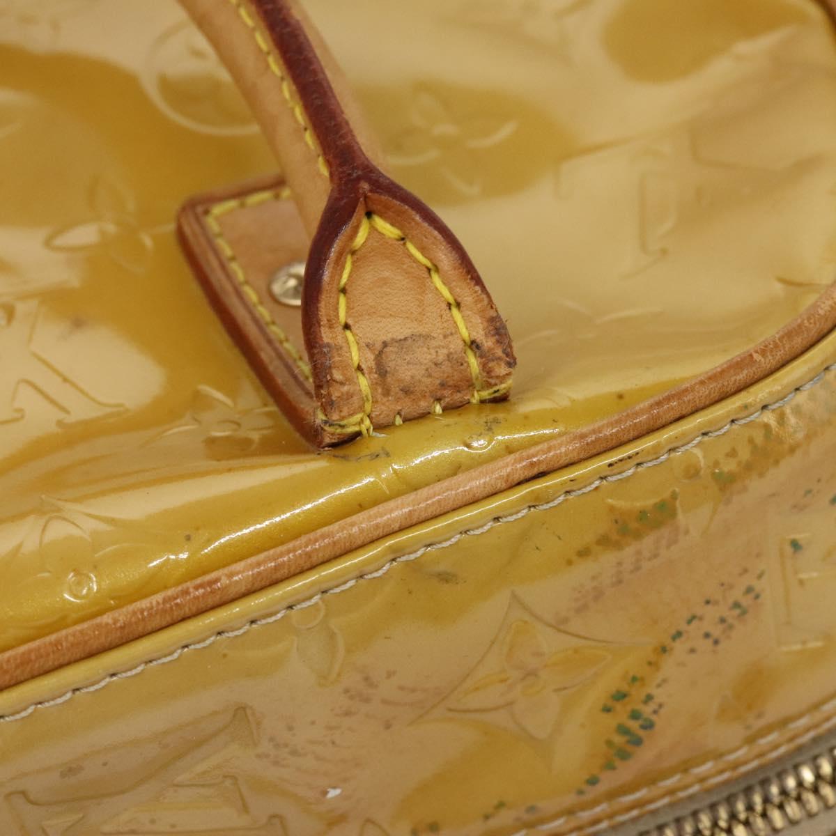 LOUIS VUITTON Monogram Vernis Tompkins Square Hand Bag Beige M91149 Auth mr1101